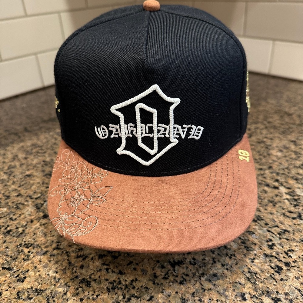 DVNIEL LUU Oaktown Flat Bill Snapback Hat Adjustable Black Brown Suede New